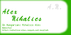 alex mihalics business card